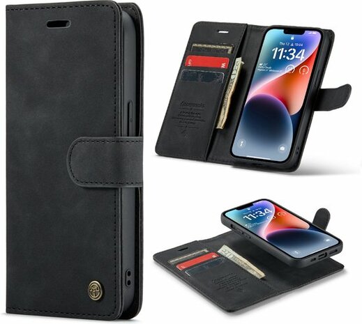 iPhone 14 Plus Charcoal Gray - 2 in 1 Book Case