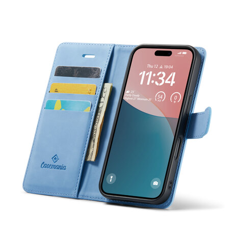 iPhone 16 - Sky Blue - 2 in 1 Book Case