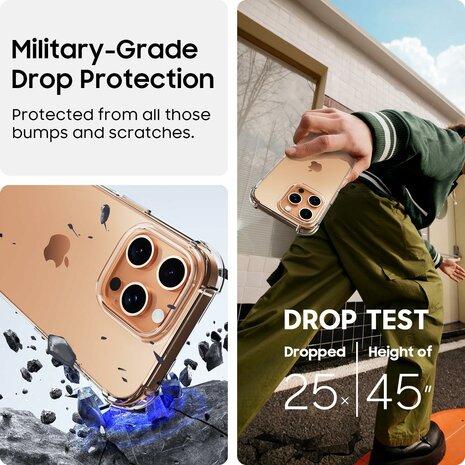 iPhone 16 Pro - Anti Shock &amp; 2X Glas - Transparant