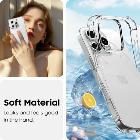 iPhone 16 Pro Max - Anti Shock &amp; 2X Glas - Transparant