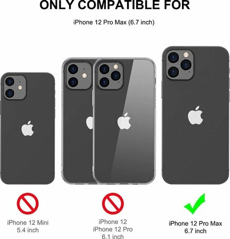 iPhone 12 Pro Max - Back Cover &amp; 2X Glas - Zwart