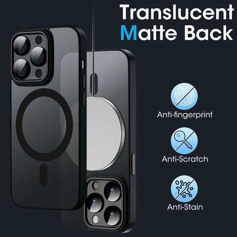 iPhone 14 Pro - Zwart - Matte Armor - Geschikt voor MagSafe