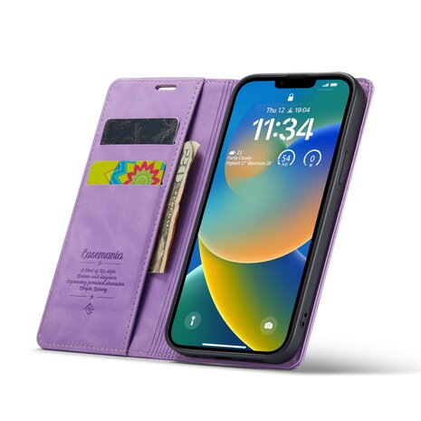 iPhone 16e - Book Case - Bright Lila