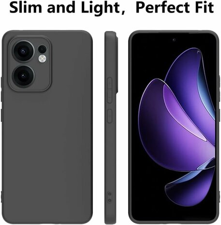 Reno 13 F - Siliconen Back Cover - Zwart