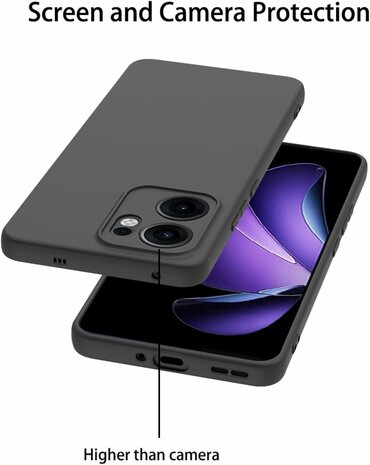 Reno 13 F - Siliconen Back Cover - Zwart