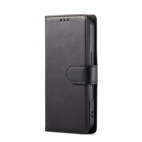 iPhone 16 Pro - Zwart - Lederen Book Case
