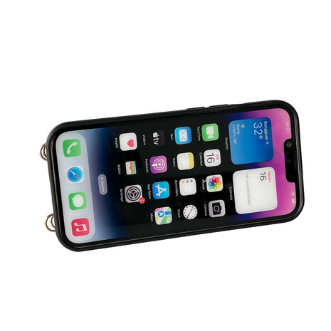 iPhone 16 - Aqua Blue - 2 in 1 MagSafe Wallet Case met Koord