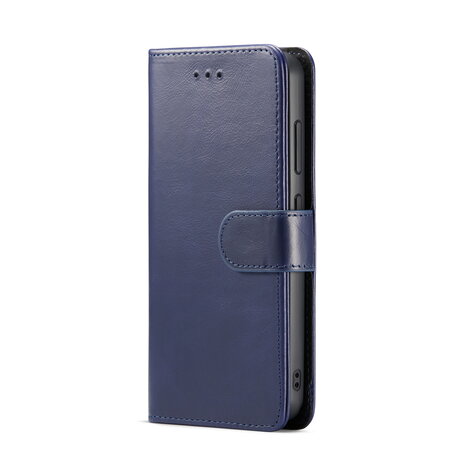 Samsung S24 - 2 in 1 Leather Book Case -  Navy Blue