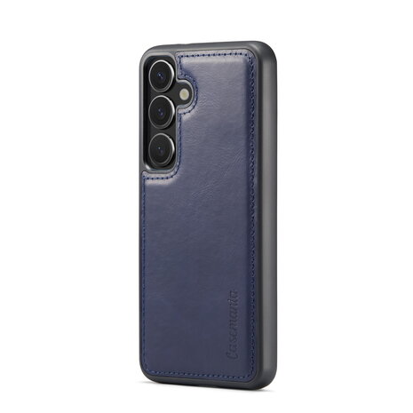 Samsung S24 - 2 in 1 Leather Book Case -  Navy Blue