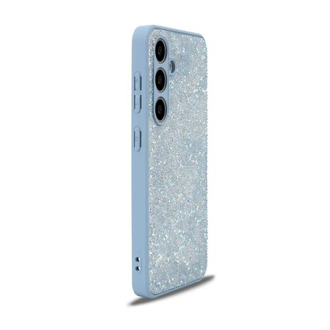 Samsung Galaxy S25 - Blauw - Diamant Glitter Back Cover