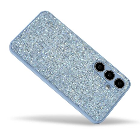 Samsung Galaxy S25 - Blauw - Diamant Glitter Back Cover