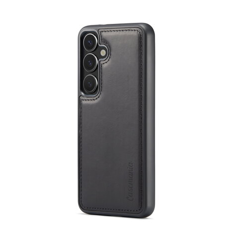 Samsung S24 - 2 in 1 Leather Book Case -  Charcoal Gray