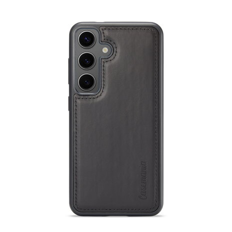 Samsung S24 - 2 in 1 Leather Book Case -  Charcoal Gray