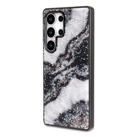 Samsung S23 Ultra - Diamant Marmer Glitter - Zwart