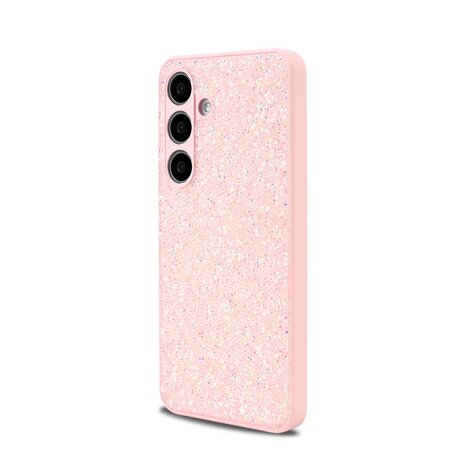 Samsung Galaxy S25 - Roze - Diamant Glitter Back Cover