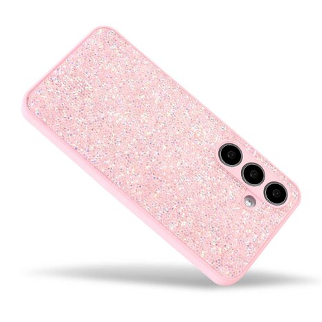 Samsung Galaxy S25 - Roze - Diamant Glitter Back Cover