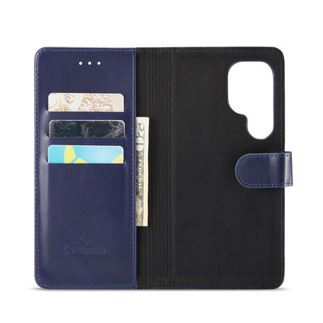 Samsung S24 Ultra - 2 in 1 Leather Book Case - Navy Blue