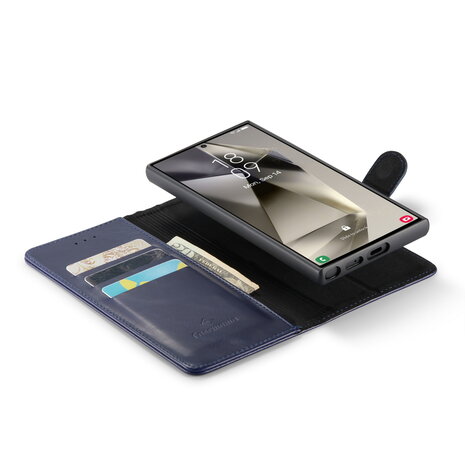 Samsung S24 Ultra - 2 in 1 Leather Book Case - Navy Blue