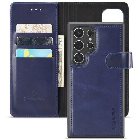 Samsung S24 Ultra - 2 in 1 Leather Book Case - Navy Blue