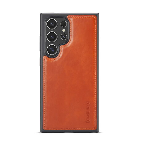 Samsung S24 Ultra - 2 in 1 Leather Book Case - Sienna Brown
