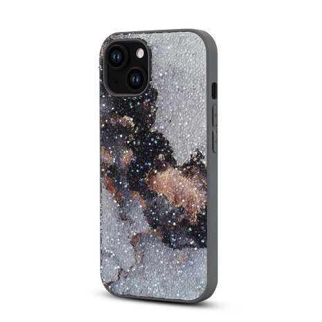 iPhone 11 - Diamant Marmer Glitter - Grijs