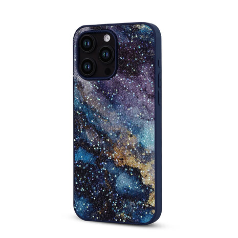 iPhone 14 Pro Max - Diamant Marmer Glitter - Blauw