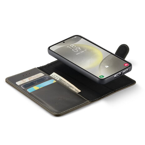 Samsung S24 - 2 in 1 Leather Book Case -  Emerald Green