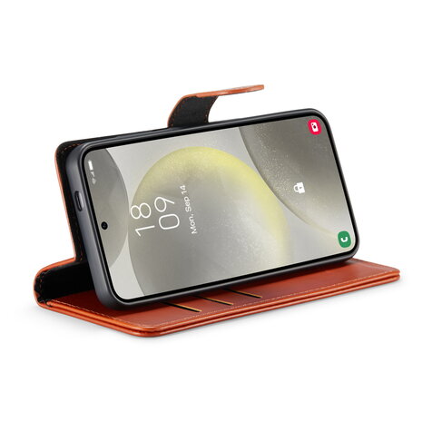 Samsung S24 - 2 in 1 Leather Book Case -  Sienna Brown