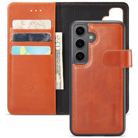 Samsung S24 - 2 in 1 Leather Book Case -  Sienna Brown