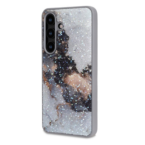 Samsung S24 Plus - Diamant Marmer Glitter - Grijs