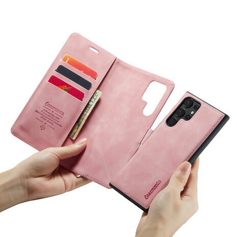 Samsung S25 Ultra - Pale Pink - 2 in 1 Book Case