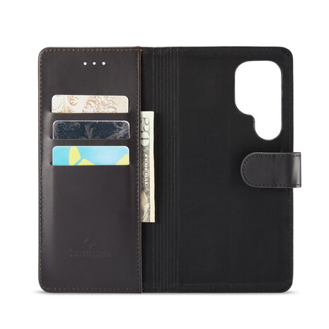 Samsung S24 Ultra - 2 in 1 Leather Book Case - Charcoal Gray