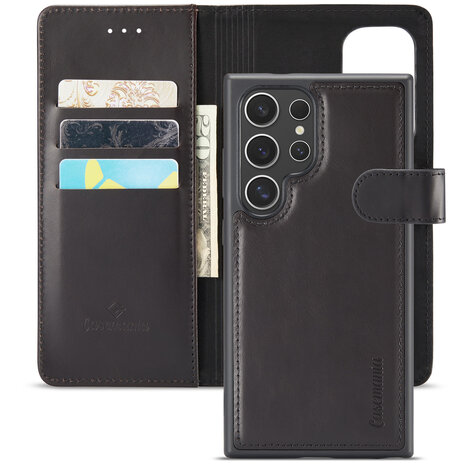 Samsung S24 Ultra - 2 in 1 Leather Book Case - Charcoal Gray