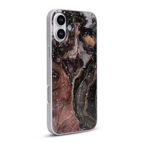 iPhone 16 - Zwart - Camera Marmer MagSafe Back Cover