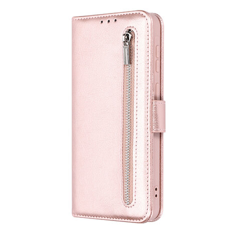 iPhone 16 - Rosegoud - Book Case met Rits