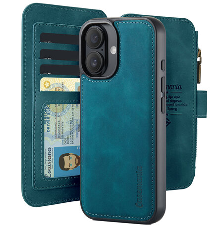 iPhone 16 Plus - Emerald Green - 2 in 1 Rits Book Case