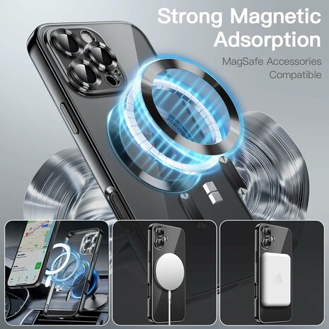 iPhone 16 Pro - Zwart - Siliconen MagSafe Back Cover