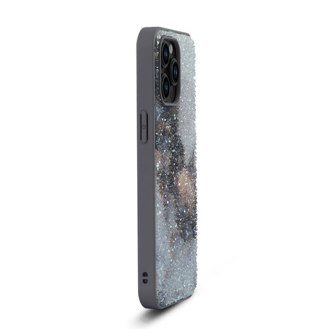 iPhone 14 Pro Max - Diamant Marmer Glitter - Grijs