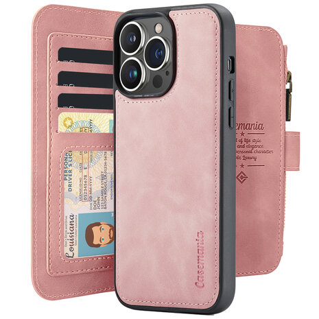 iPhone 16 Pro - Pale Pink - 2 in 1 Rits Book Case