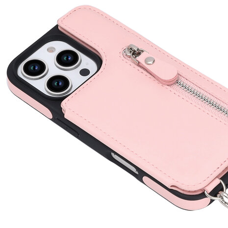 iPhone 16 Pro - Roze - Back Cover met Koord