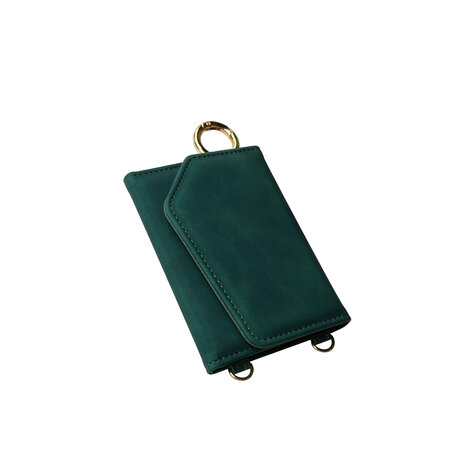 iPhone 16 Pro - Emerald Green - 2 in 1 MagSafe Wallet Case met Koord
