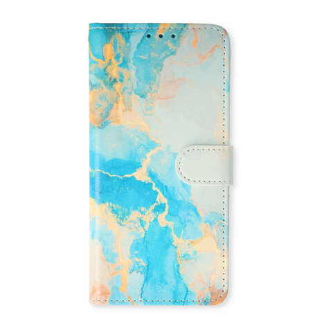 iPhone 16 - Marmer Aqua - Book Case