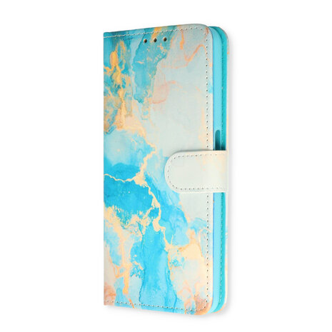 iPhone 16 - Marmer Aqua - Book Case
