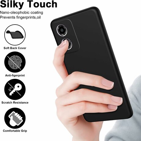 Moto E14 - Siliconen Back Cover - Zwart
