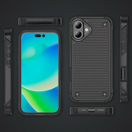 iPhone 16 Plus - Armor Back Cover - Zwart
