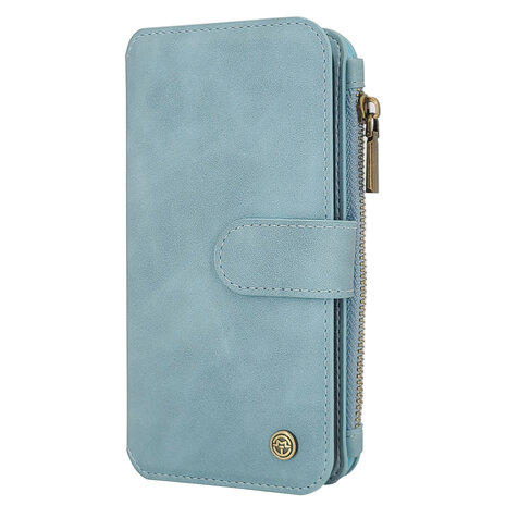 iPhone 16 Pro Max - Aqua Blue - 2 in 1 Rits Book Case