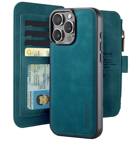 iPhone 16 Pro - Emerald Green - 2 in 1 Rits Book Case