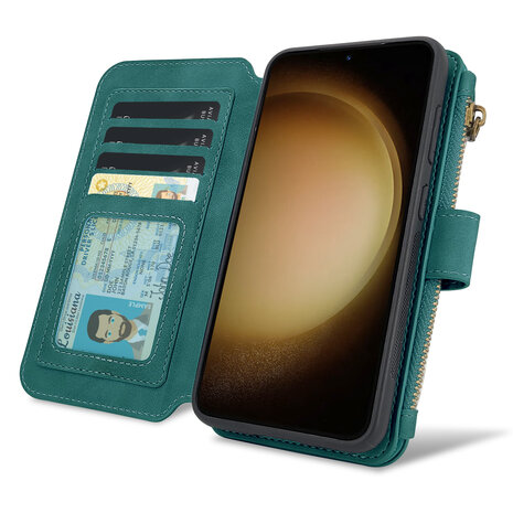 iPhone 16 Pro - Emerald Green - 2 in 1 Rits Book Case