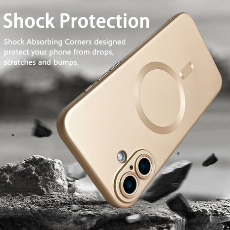 iPhone 16 Plus - Goud - Matte Siliconen MagSafe Back Cover