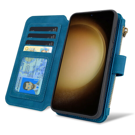 iPhone 16 Pro - Navy Blue - 2 in 1 Rits Book Case